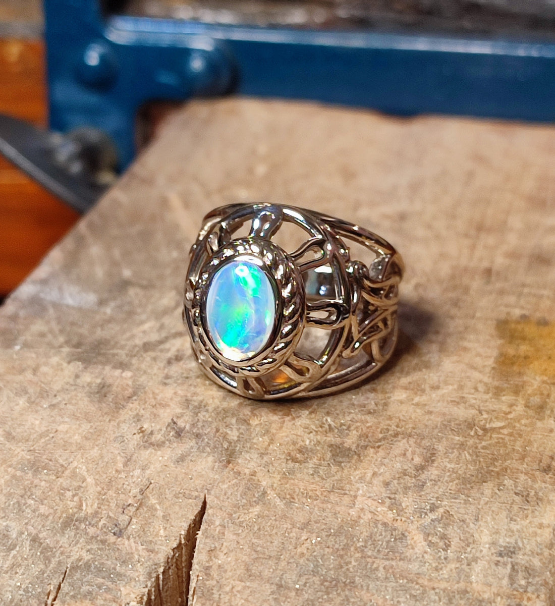 Remodelling 18ct White Gold into an Opal Ring