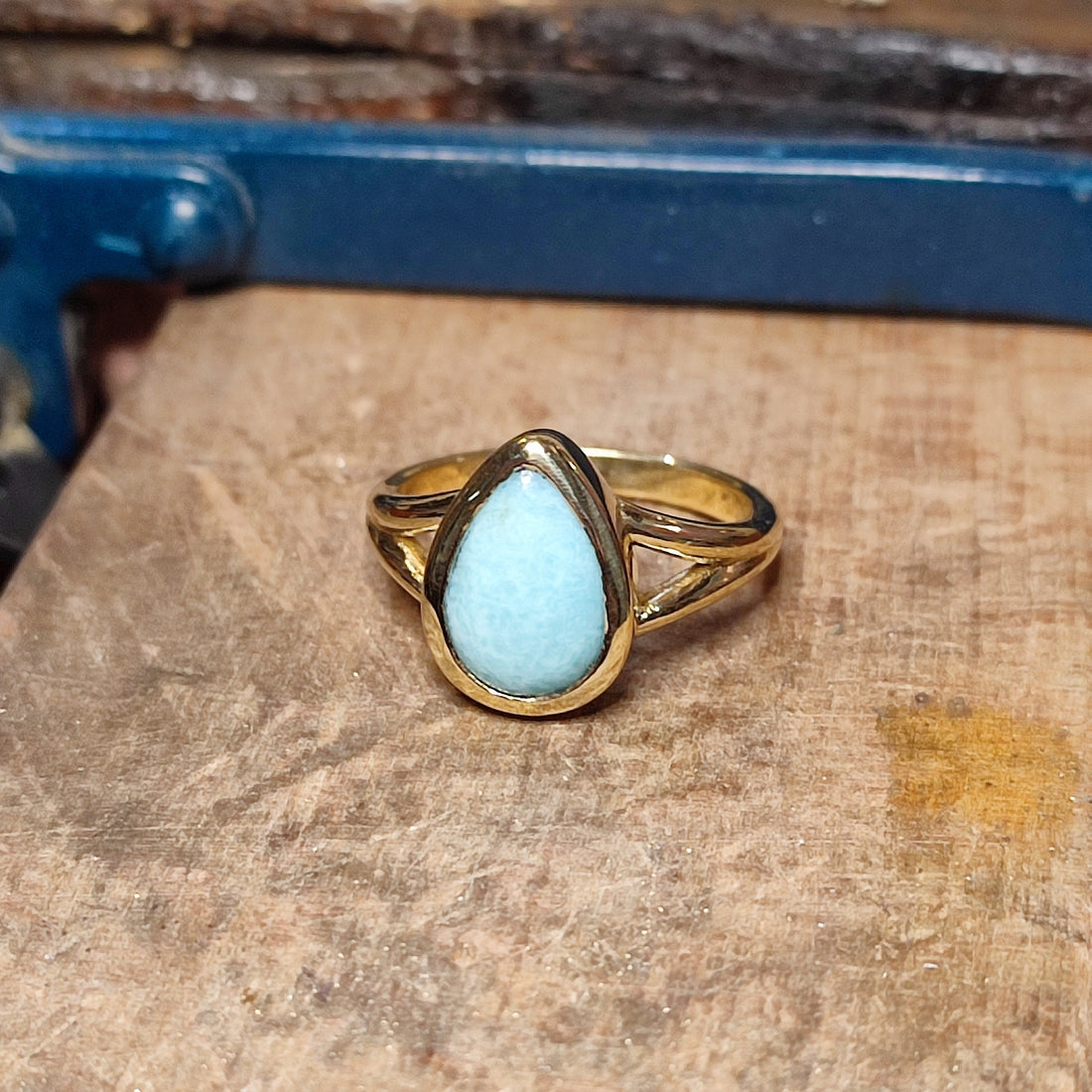 Pear Shaped Larimar Ring Remodel