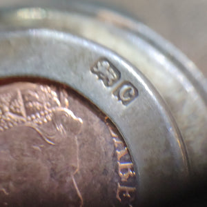 Hallmarked Silver Victorian c.1897 Coin Holder Blank