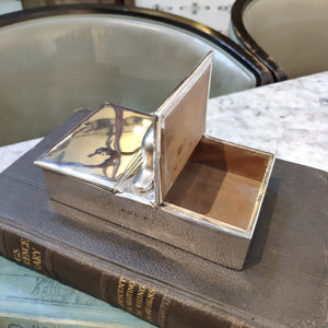 Antique c.1905 Edwardian Hallmarked Silver Double hinged Box with Handle