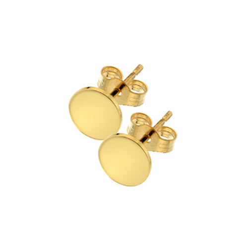 9ct Yellow Gold Circular Discs Stud Earrings