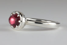 Load image into Gallery viewer, Cutdown 8-claw Georgian style Oval Garnet Cabochon Ring