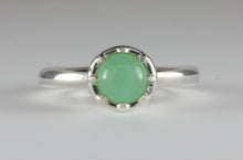 Load image into Gallery viewer, Cutdown 8-claw Georgian style Round Chrysoprase Cabochon Ring