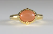 Load image into Gallery viewer, &#39;Coria&#39; C12th Early Medieval style 22ct Gold &amp; Peach Moonstone Ring