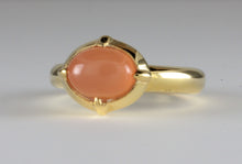 Load image into Gallery viewer, &#39;Coria&#39; C12th Early Medieval style 22ct Gold &amp; Peach Moonstone Ring