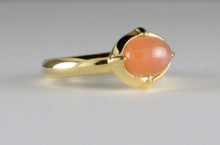 Load image into Gallery viewer, &#39;Coria&#39; C12th Early Medieval style 22ct Gold &amp; Peach Moonstone Ring
