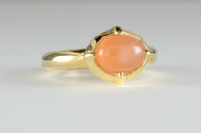 Load image into Gallery viewer, &#39;Coria&#39; Ancient style 22ct Gold &amp; Peach Moonstone Ring