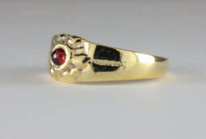 'Solis' Medieval style 22ct Gold and Garnet Sunburst Ring