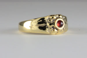 'Solis' Medieval style 22ct Gold and Garnet Sunburst Ring
