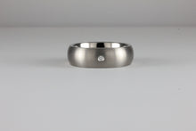 Load image into Gallery viewer, 6mm Titanium Band with one 1.5mm Flush set Diamond