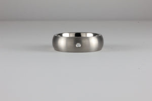 6mm Titanium Band with one 1.5mm Flush set Diamond