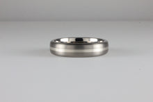 Load image into Gallery viewer, 5mm Titanium Band with Silver Inlay Satin Finish