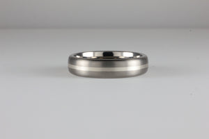 5mm Titanium Band with Silver Inlay Satin Finish