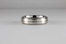 Load image into Gallery viewer, 5mm Titanium Band with Double Silver Inlay Satin Finish