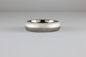 6mm Half Titanium & Half Silver Satin Finish Band