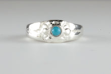 Load image into Gallery viewer, Medieval style Silver and Turqouise Sunburst Ring