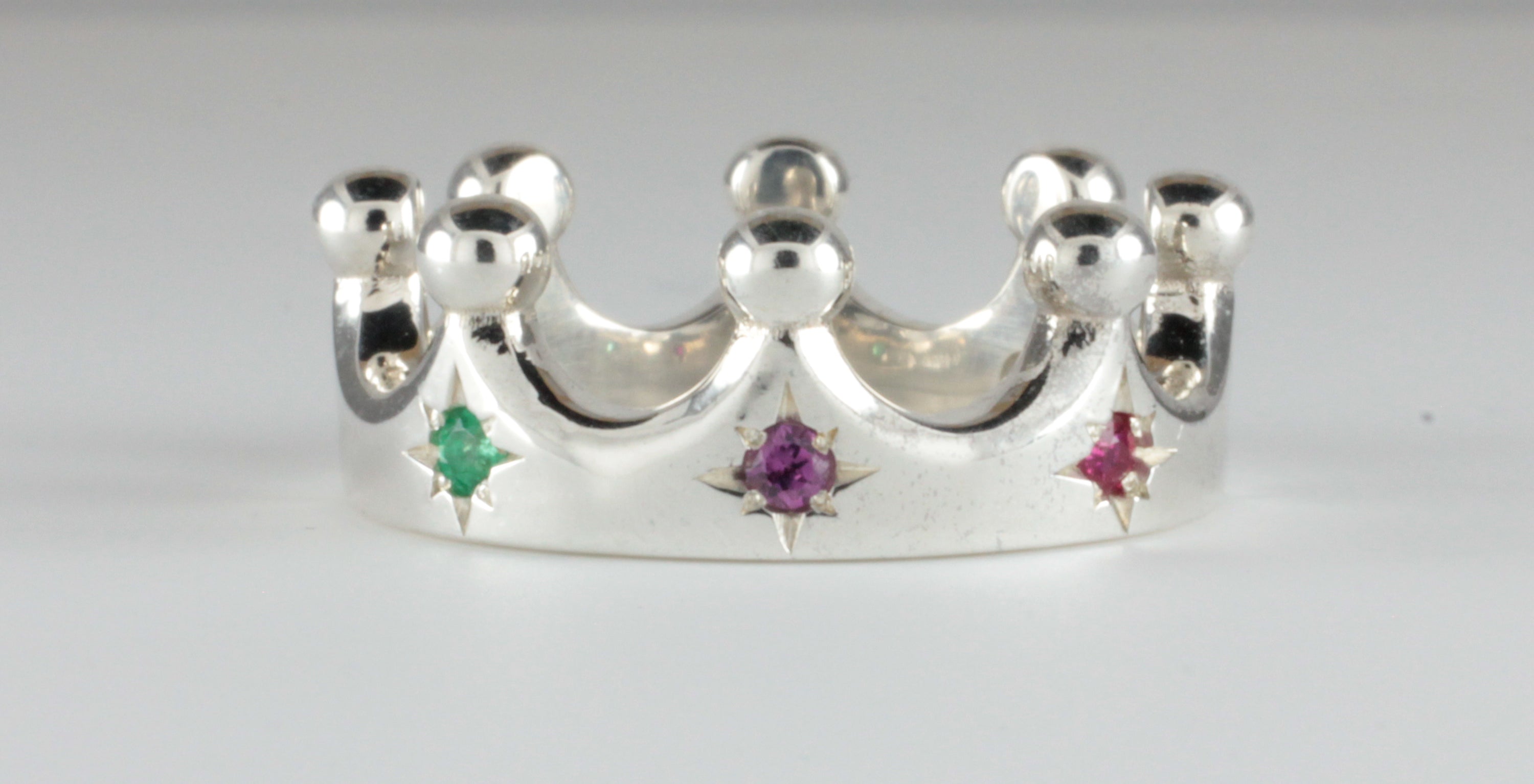 Sterling silver crown on sale ring