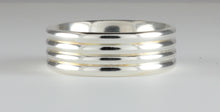 Load image into Gallery viewer, 8mm wide Band in 18ct White Gold with 3 Grooves