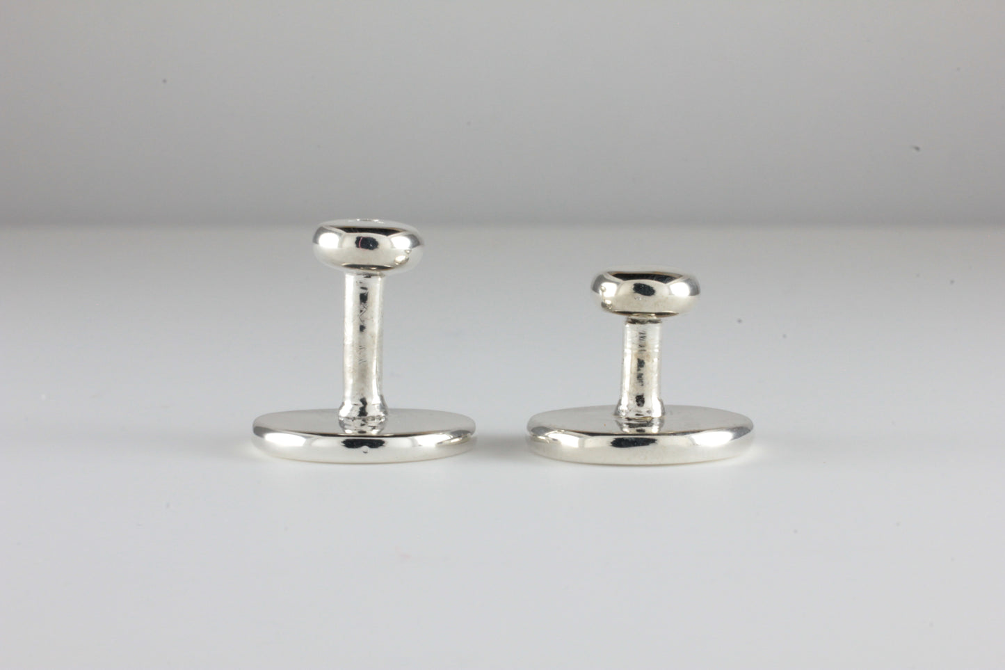 Sterling Silver Collar Studs set with Colourless Diamond