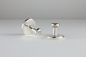 Sterling Silver Collar Studs set with Colourless Diamond