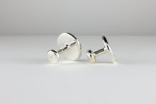 Load image into Gallery viewer, Sterling Silver Collar Studs set with Colourless Diamond