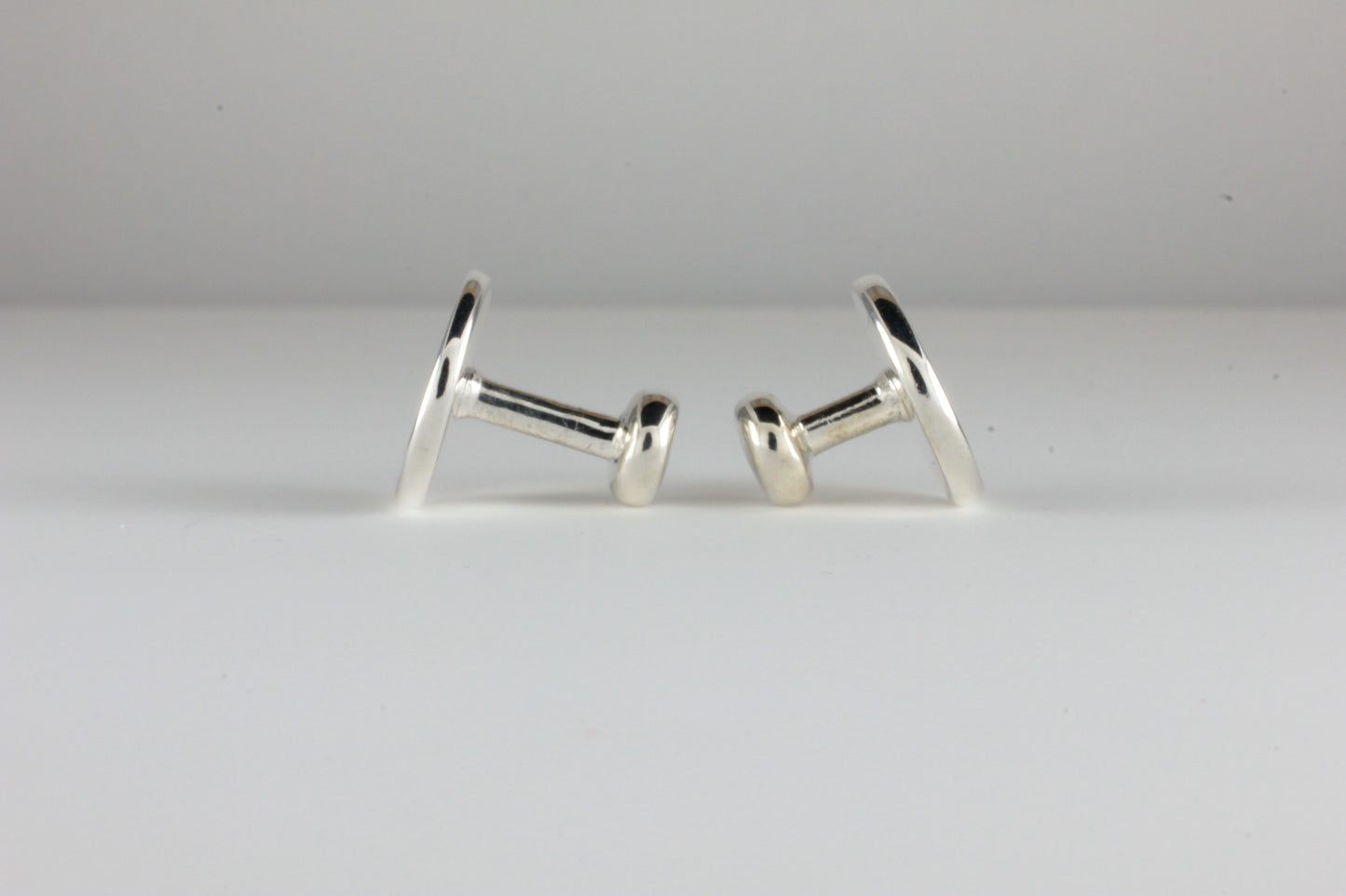 Sterling Silver Collar Studs set with Colourless Diamond
