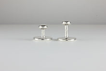 Load image into Gallery viewer, Sterling Silver Collar Studs set with Black Diamond