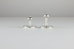 Sterling Silver Collar Studs set with Black Diamond