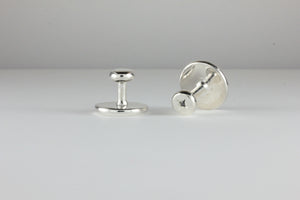 Sterling Silver Collar Studs set with Black Diamond