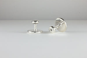 Sterling Silver Collar Studs set with Black Diamond