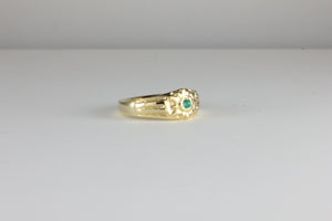 'Sonne' Medieval style 22ct Gold and Emerald Sunburst Ring