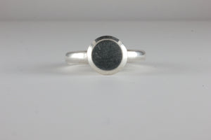 Double Bevel Disc Medieval style Signet Ring Silver C15th