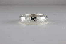 Load image into Gallery viewer, 9ct or 18ct White Gold Hammered 5mm &#39;D&#39; Profile Wedding Band