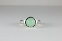 Load image into Gallery viewer, Chrysoprase &amp; Turquoise Medieval style ring