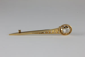 Antique 15ct & Rose cut Diamond set Georgian Cravat Pin Brooch