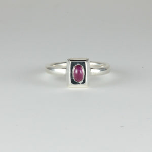 C13th-14th Medieval Style 'Pie Dish' Ring with Oval Ruby Cabochon