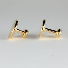 Load image into Gallery viewer, Yellow Gold Collar Studs set with a Black Diamond