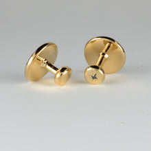 Load image into Gallery viewer, Yellow Gold Collar Studs set with a Black Diamond