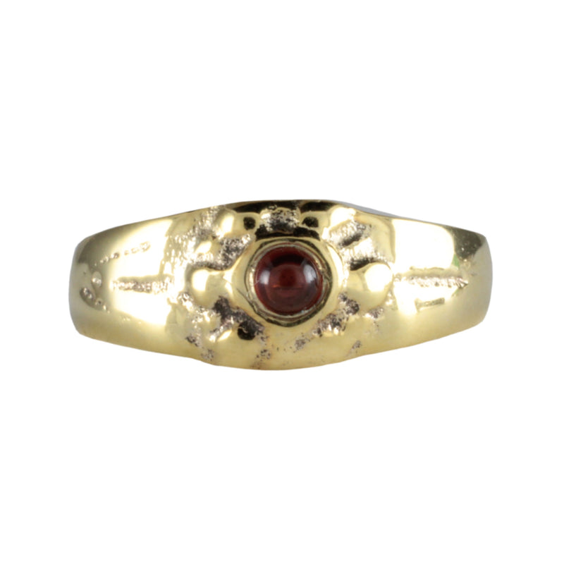 'Solis' Medieval style 22ct Gold and Garnet Sunburst Ring