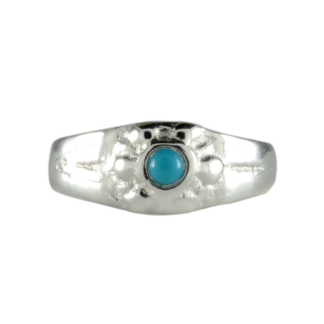 'Solis' Medieval style Silver and Turqouise Sunburst Ring