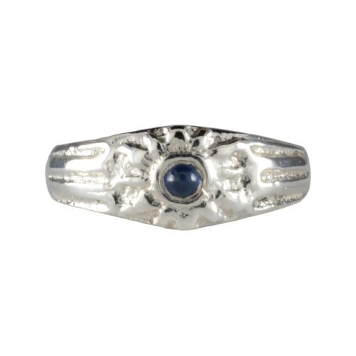 'Sonne' Medieval style Silver and Sapphire Sunburst Ring