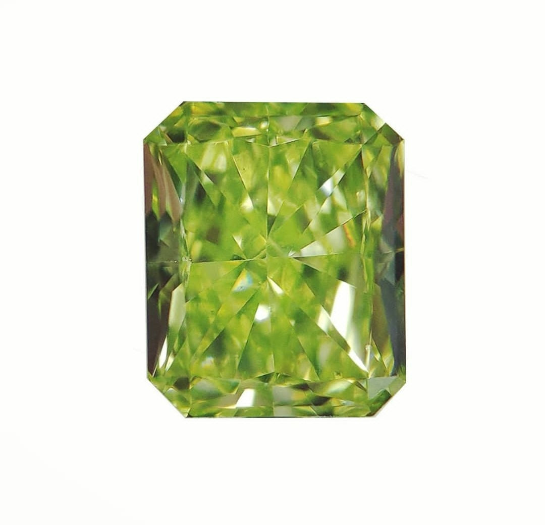 0.36ct Fancy Vivid Greenish Yellow Loose Diamond Radiant Cut