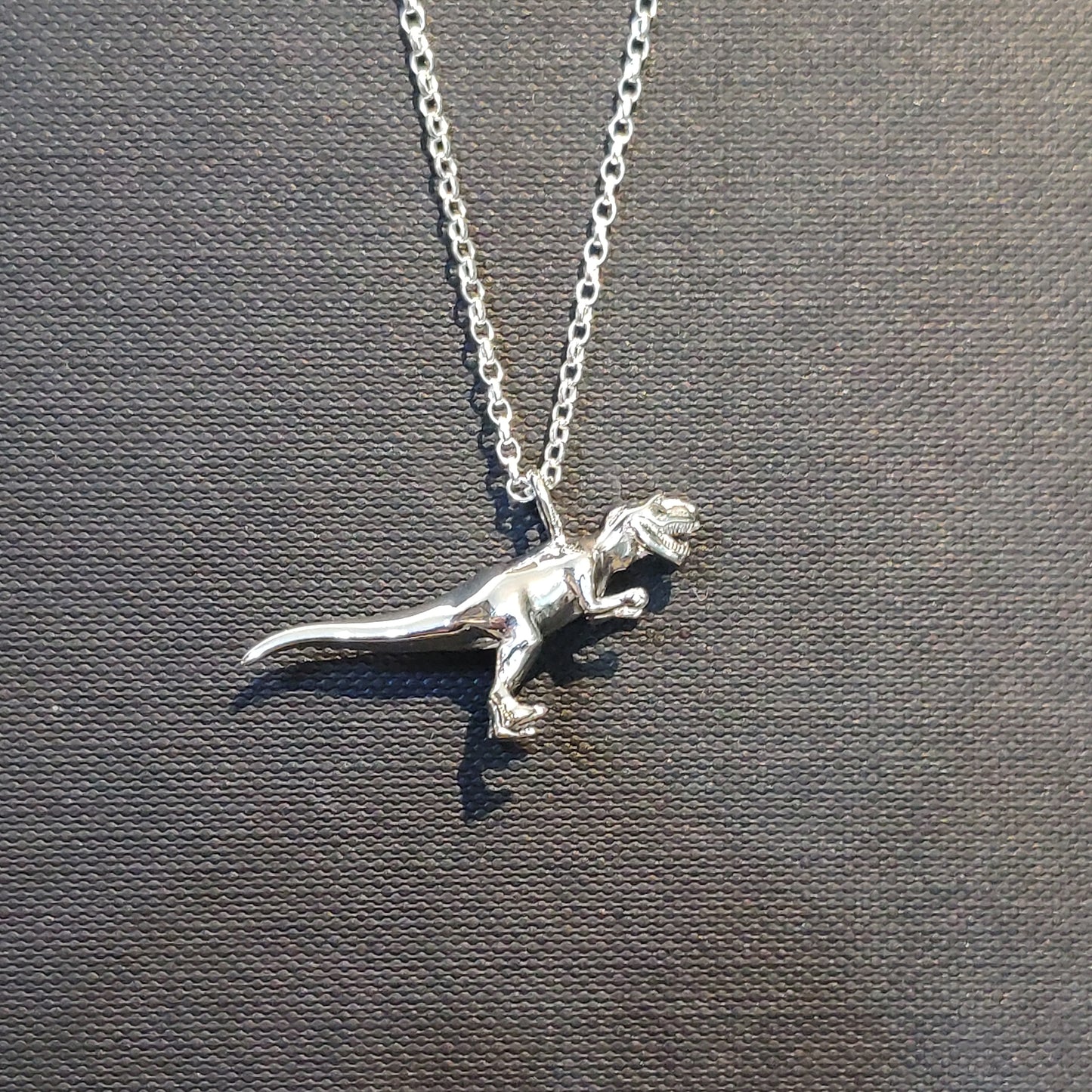 Sterling Silver Dinosaur Pendant T-Rex