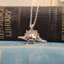 Load image into Gallery viewer, Sterling Silver Rose Gold Plated Dinosaur Pendant Stegosaurus