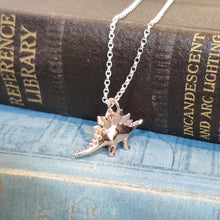 Load image into Gallery viewer, Sterling Silver Rose Gold Plated Dinosaur Pendant Stegosaurus