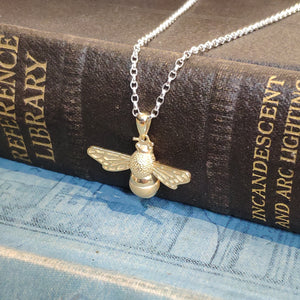 Sterling Silver Gold Plated Bee Pendant