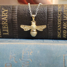Load image into Gallery viewer, Sterling Silver Gold Plated Bee Pendant