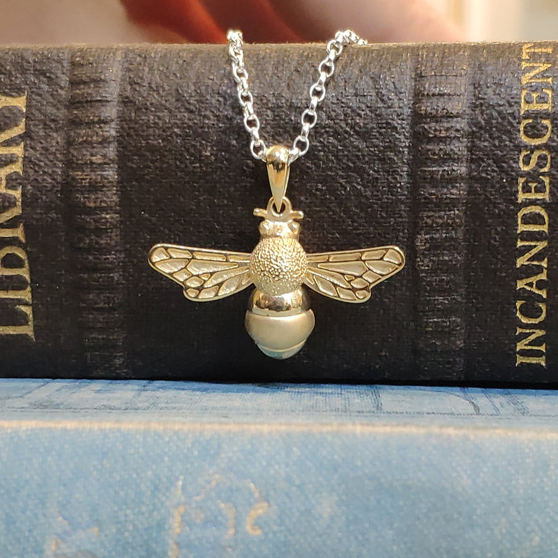 Sterling Silver Gold Plated Bee Pendant
