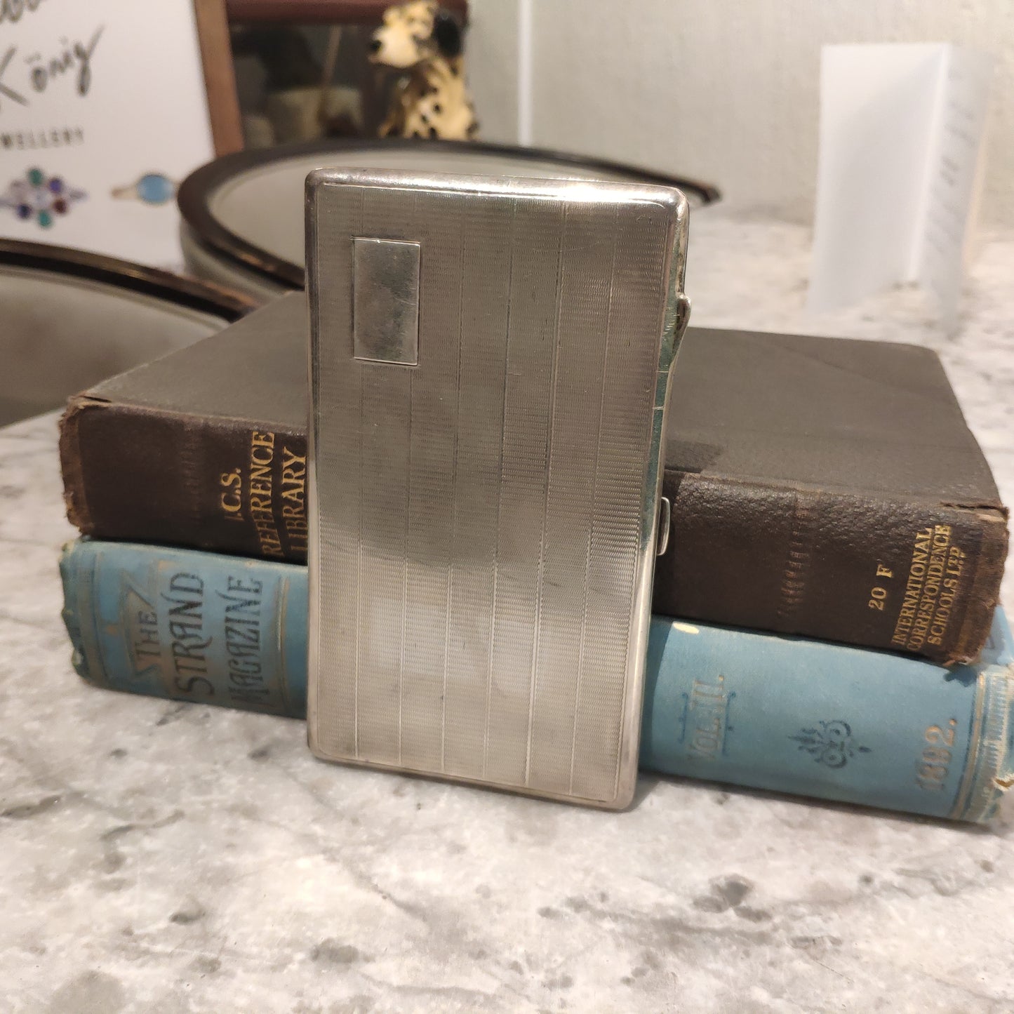 1945 Cigarette Case / Tin / Box / Holder Sterling Silver 925 Vintage Silverware