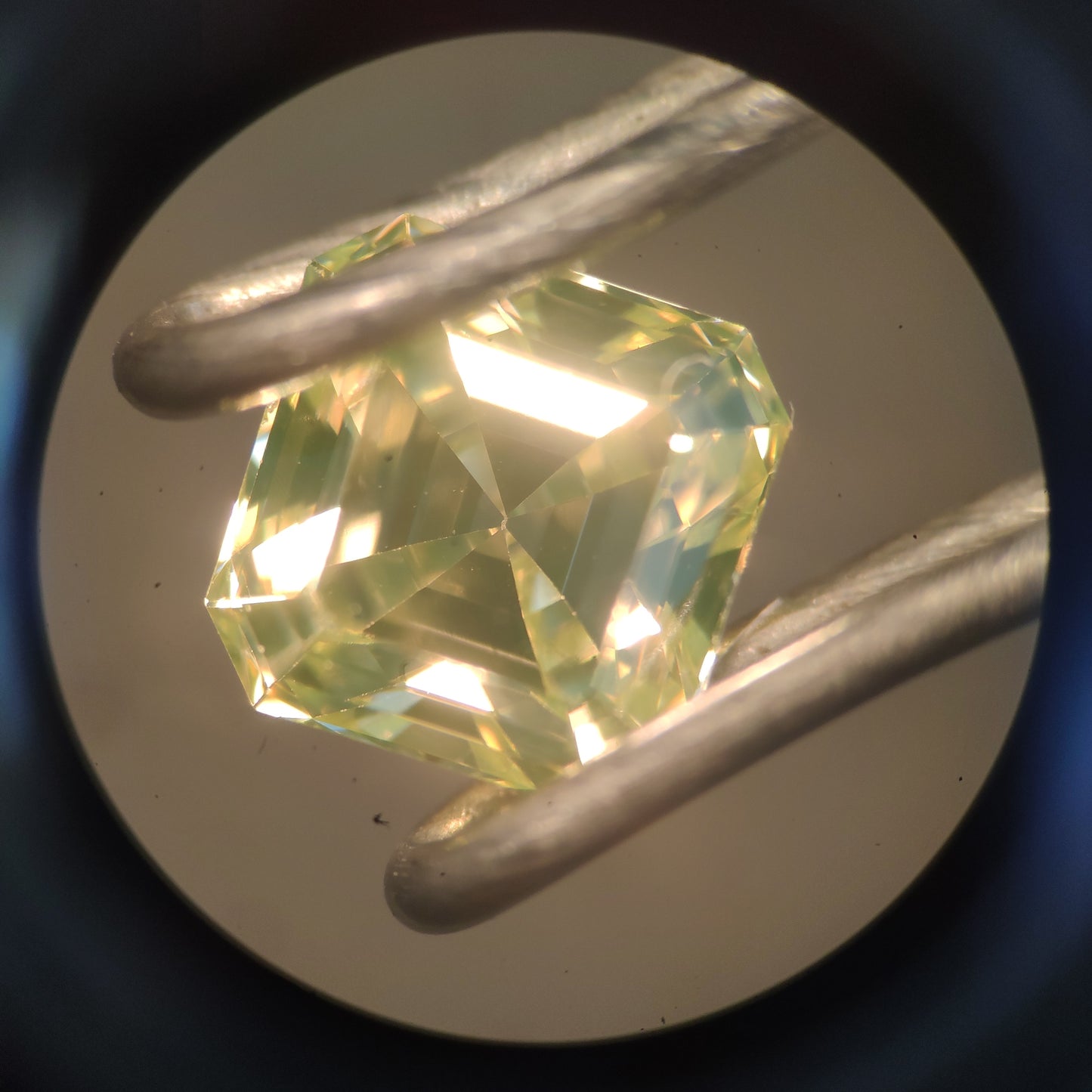 0.26ct Fancy Greenish Yellow Loose Diamond Asscher Cut